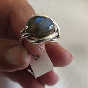 Sterling Silver and Blue Labradorite Stone Ring